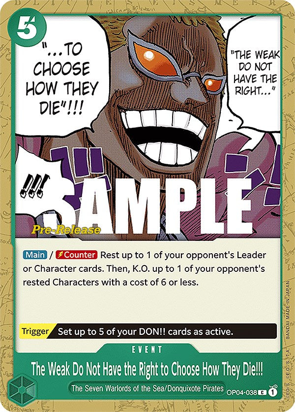 The Weak Do Not Have the Right to Choose How They Die!!! [Kingdoms of Intrigue Pre-Release Cards] | Total Play