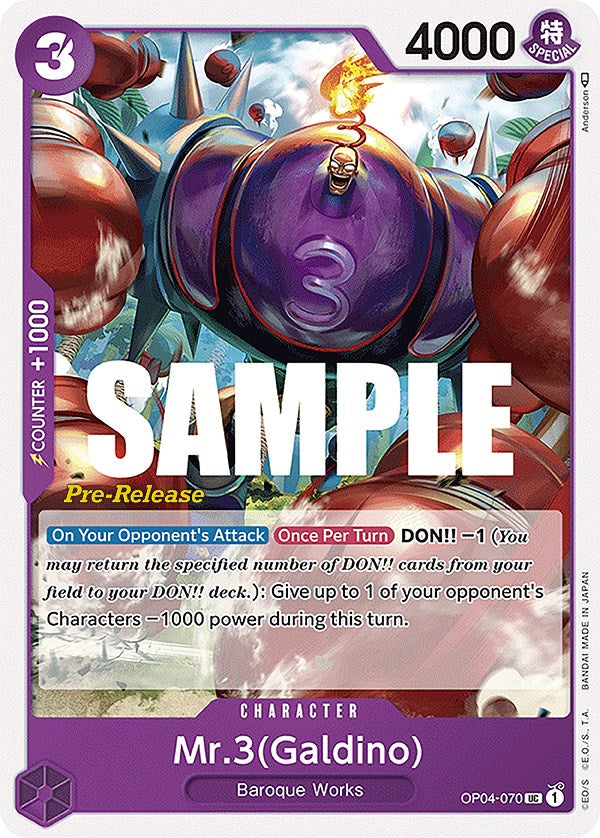 Mr.3(Galdino) [Kingdoms of Intrigue Pre-Release Cards] | Total Play