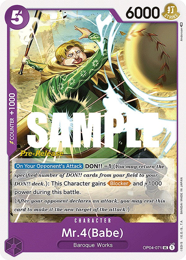 Mr.4(Babe) [Kingdoms of Intrigue Pre-Release Cards] | Total Play