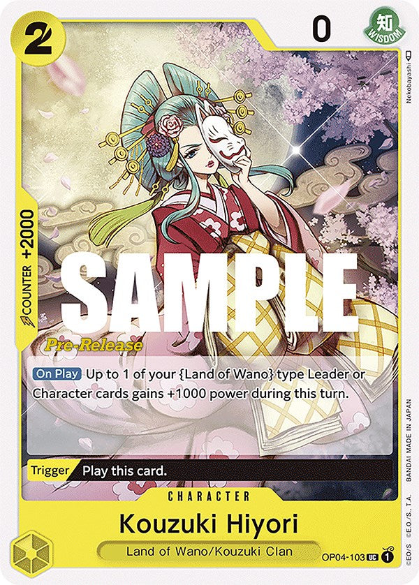 Kouzuki Hiyori [Kingdoms of Intrigue Pre-Release Cards] | Total Play