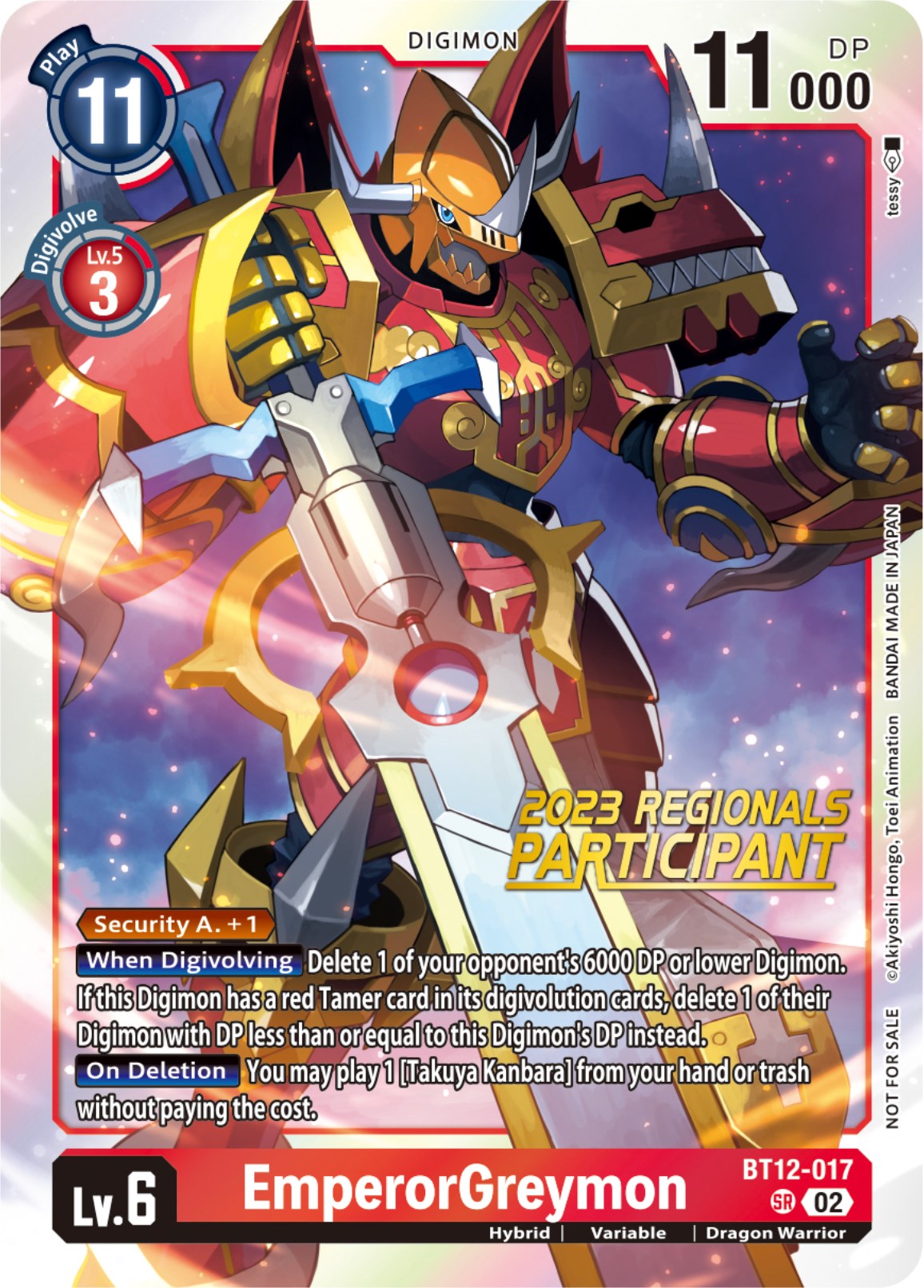 EmperorGreymon [BT12-017] (2023 Regionals Participant) [Across Time] | Total Play