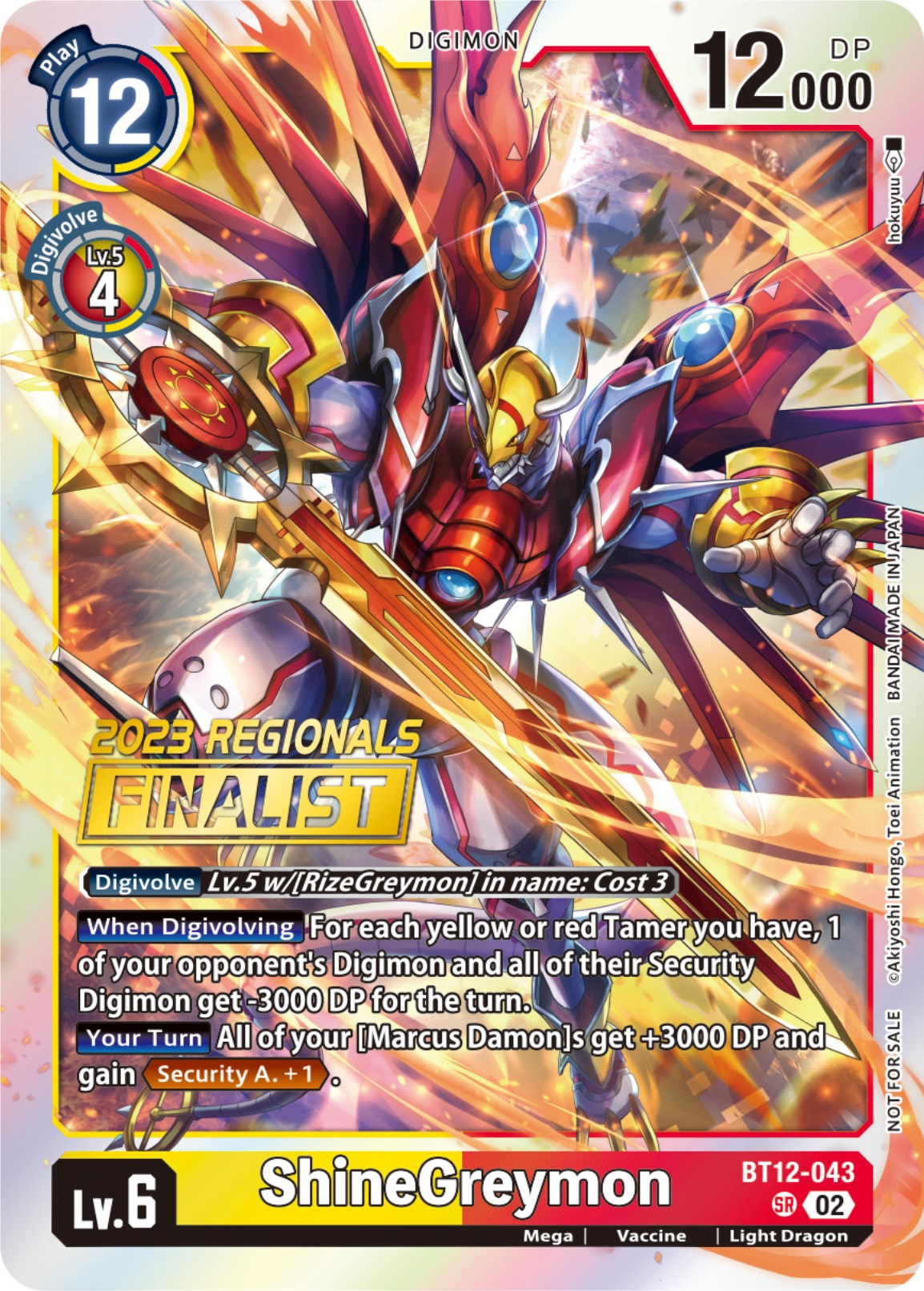 ShineGreymon [BT12-043] (2023 Regionals Finalist) [Across Time] | Total Play