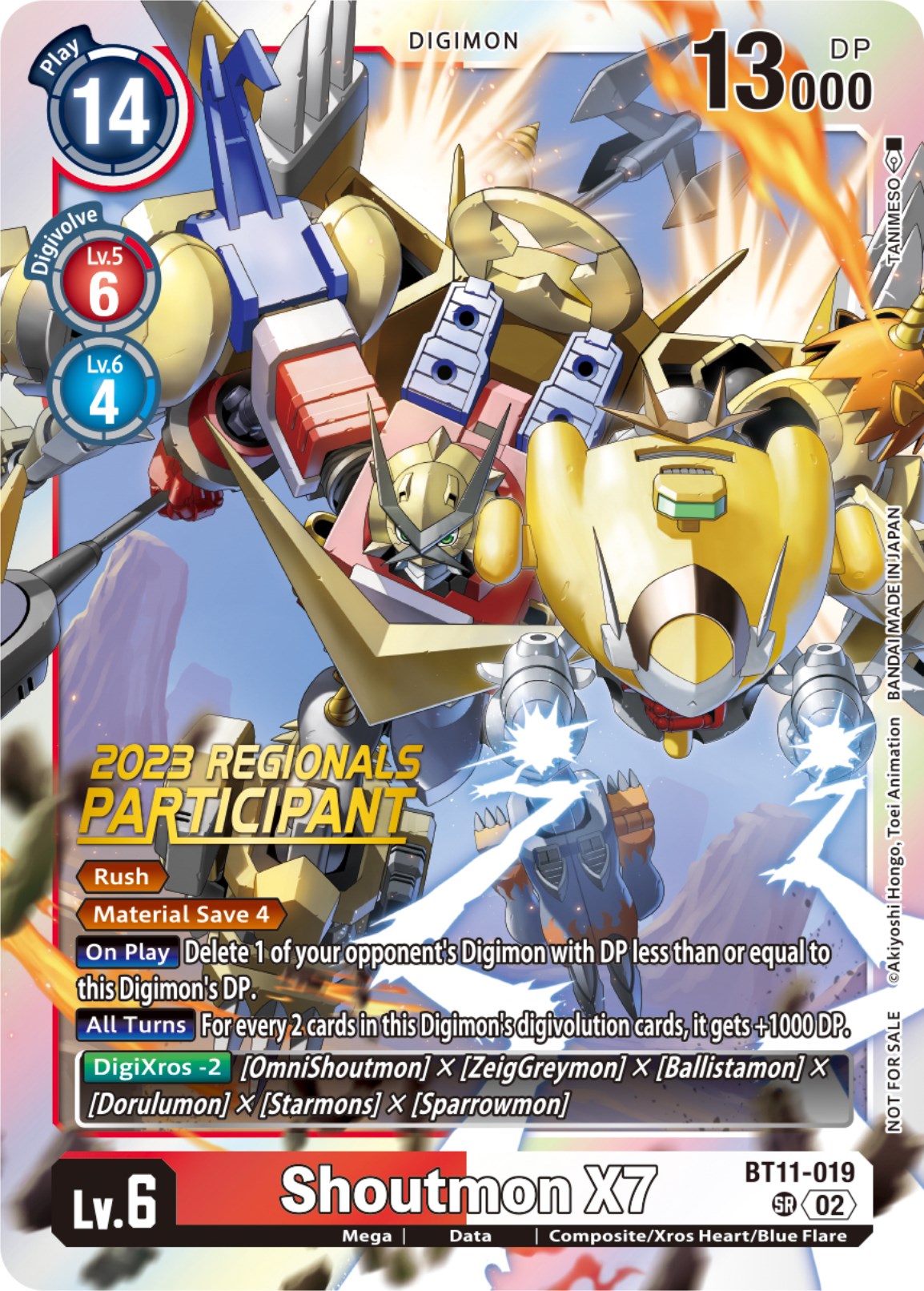 Shoutmon X7 [BT11-019] (2023 Regionals Participant) [Dimensional Phase] | Total Play