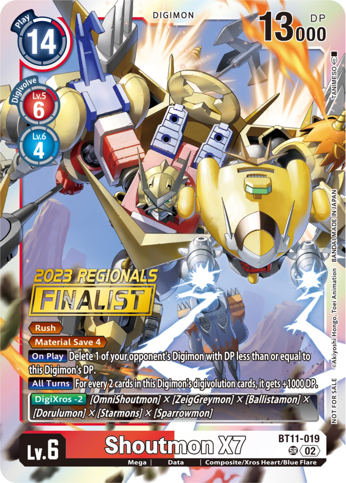 Shoutmon X7 [BT11-019] (2023 Regionals Finalist) [Dimensional Phase] | Total Play