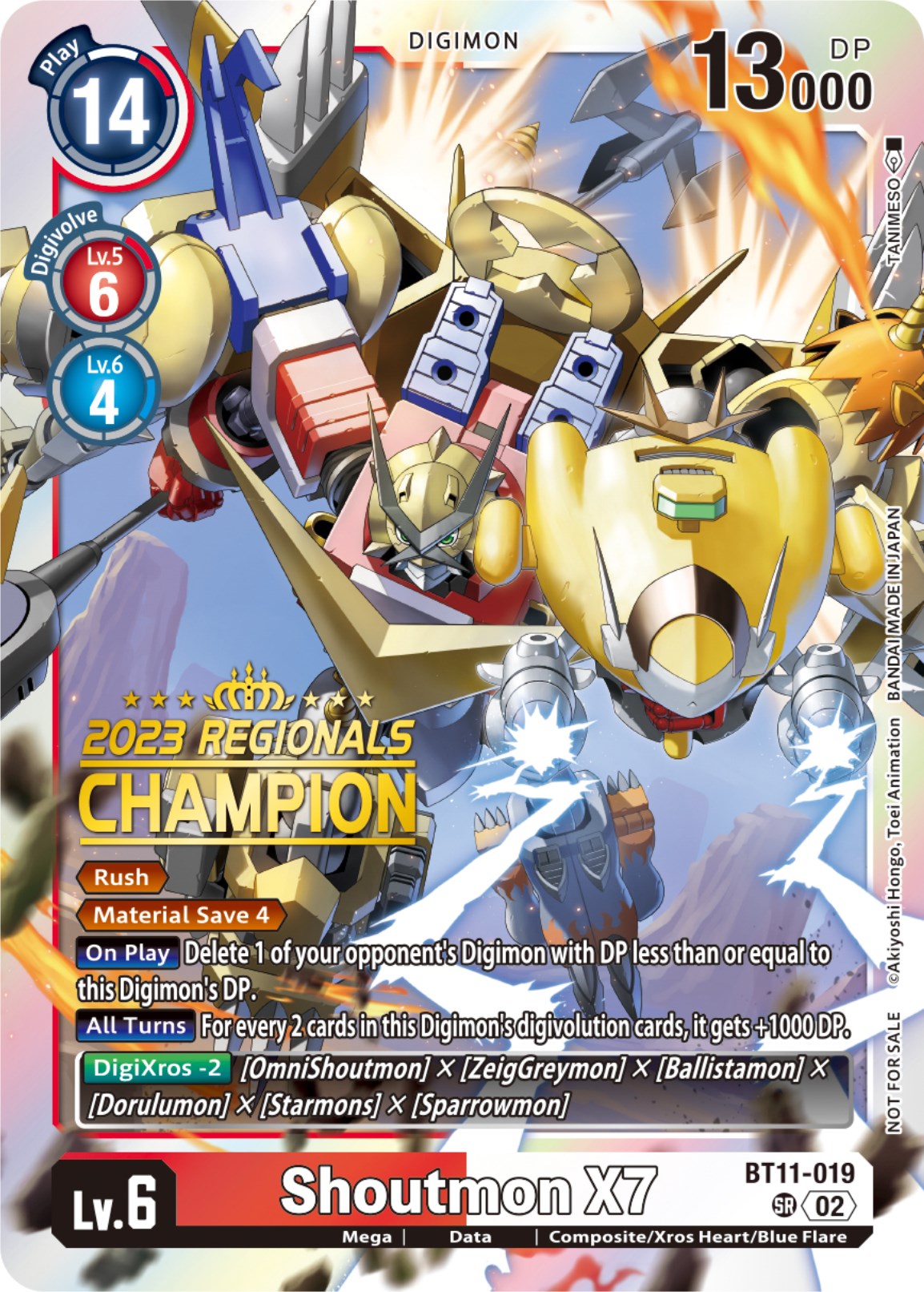 Shoutmon X7 [BT11-019] (2023 Regionals Champion) [Dimensional Phase] | Total Play