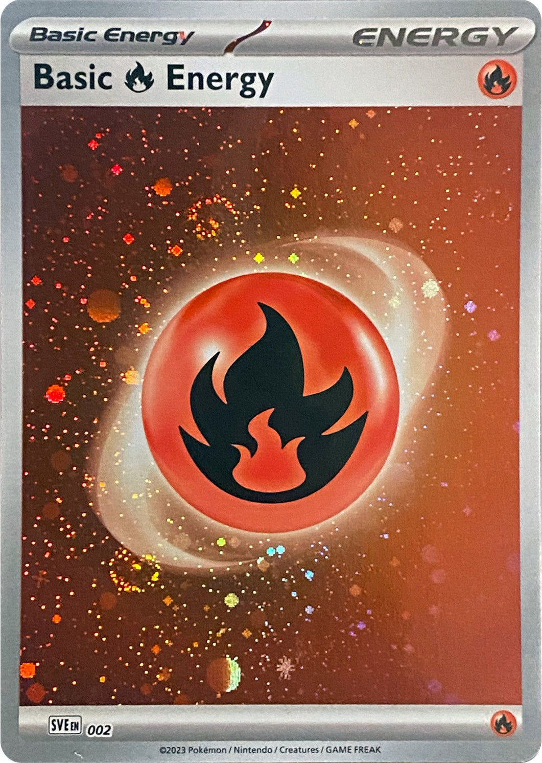 Basic Fire Energy (002) (Cosmos Holo) [Scarlet & Violet: Base Set] | Total Play