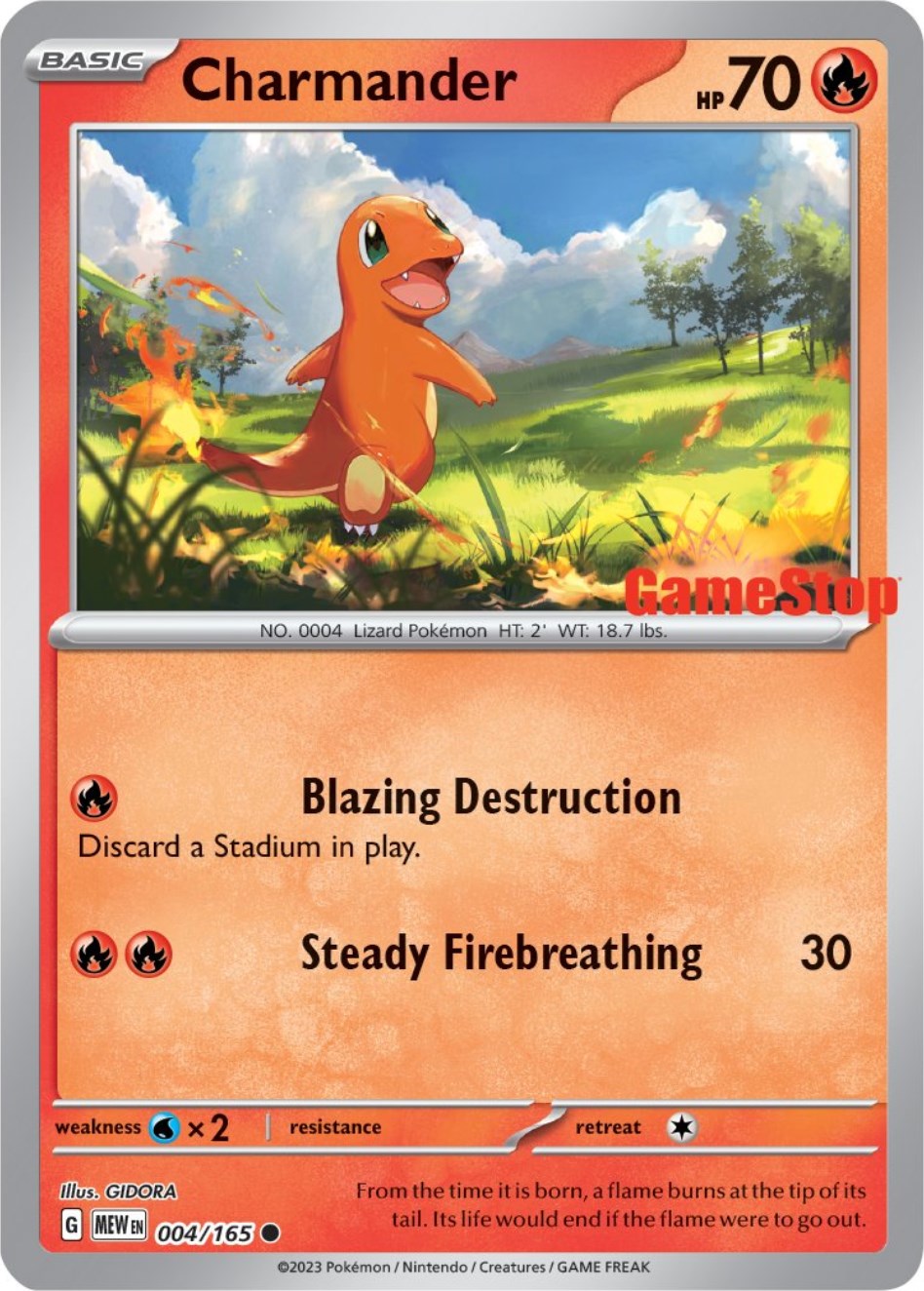 Charmander (004/165) (GameStop Exclusive) [Scarlet & Violet 151] | Total Play