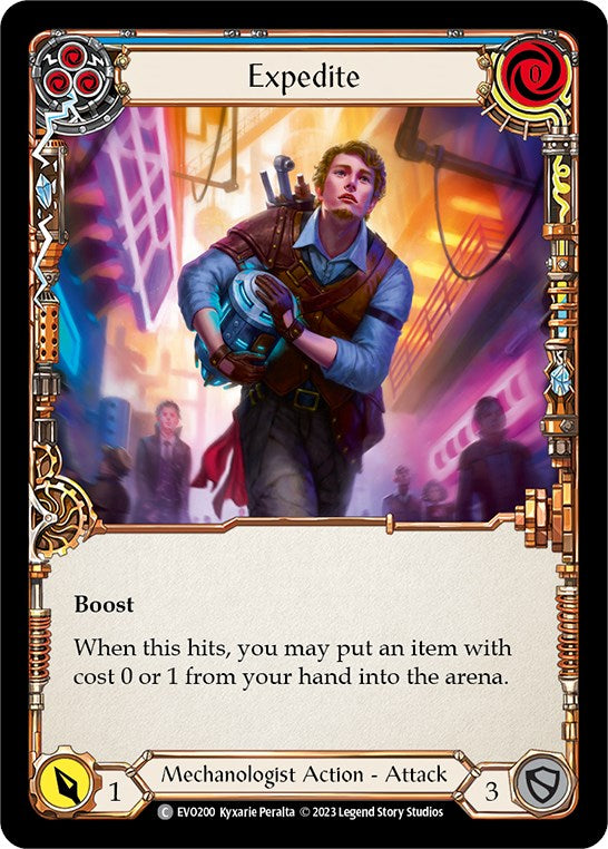 Expedite (Blue) [EVO200] (Bright Lights)  Rainbow Foil | Total Play