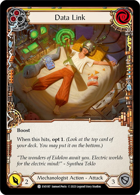 Data Link (Yellow) [EVO187] (Bright Lights)  Rainbow Foil | Total Play