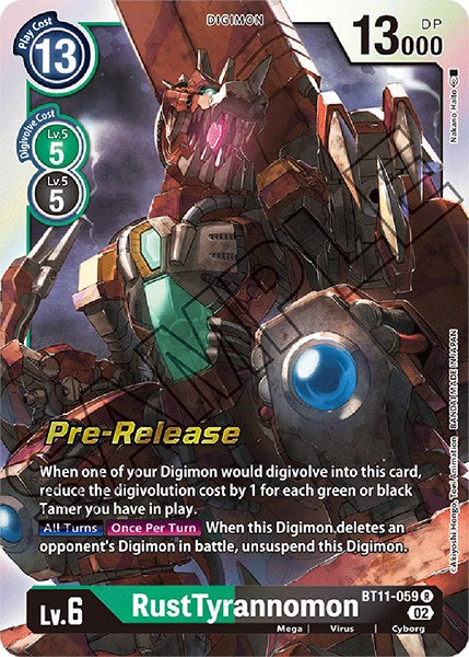 RustTyrannomon [BT11-059] [Dimensional Phase Pre-Release Promos] | Total Play