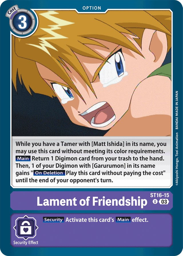 Lament of Friendship [ST16-15] [Starter Deck: Wolf of Friendship] | Total Play