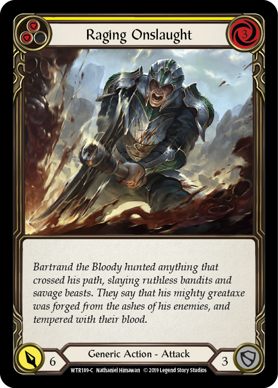 Raging Onslaught (Yellow) [WTR189-C] (Welcome to Rathe)  Alpha Print Normal | Total Play