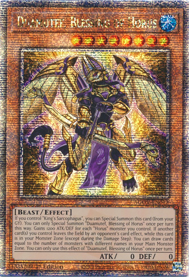 Duamutef, Blessing of Horus (Quarter Century Secret Rare) [AGOV-EN012] Quarter Century Secret Rare | Total Play