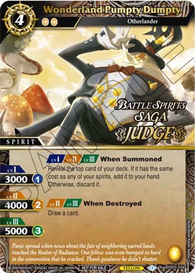 Wonderland Pumpty Dumpty (Judge Pack Vol. 3) (BSS03-034) [Launch & Event Promos] | Total Play