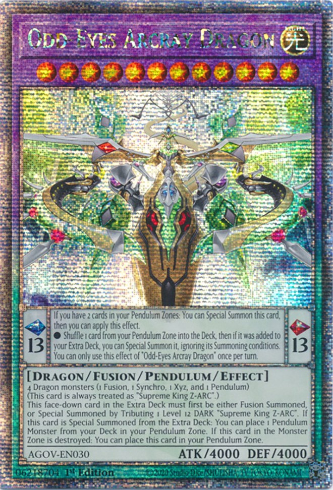 Odd-Eyes Arcray Dragon (Quarter Century Secret Rare) [AGOV-EN030] Quarter Century Secret Rare | Total Play