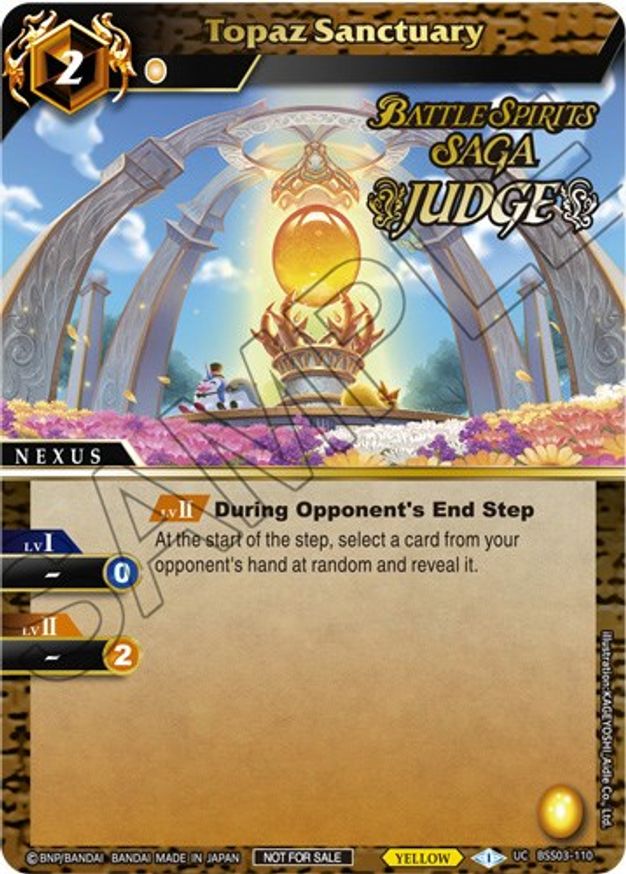 Topaz Sanctuary (Judge Pack Vol. 3) (BSS03-110) [Launch & Event Promos] | Total Play