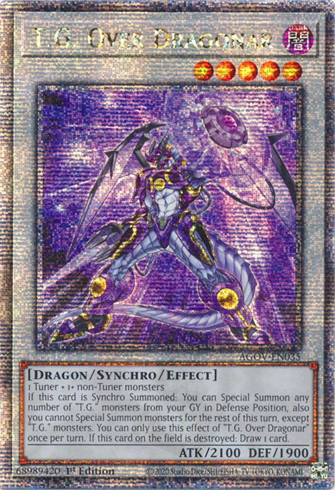 T.G. Over Dragonar (Quarter Century Secret Rare) [AGOV-EN035] Quarter Century Secret Rare | Total Play