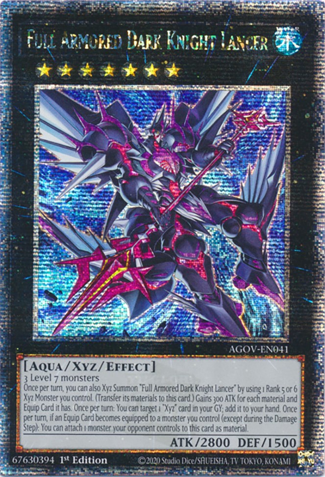 Full Armored Dark Knight Lancer (Quarter Century Secret Rare) [AGOV-EN041] Quarter Century Secret Rare | Total Play