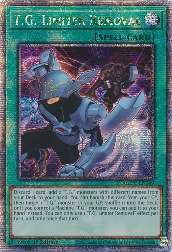 T.G. Limiter Removal (Quarter Century Secret Rare) [AGOV-EN049] Quarter Century Secret Rare | Total Play