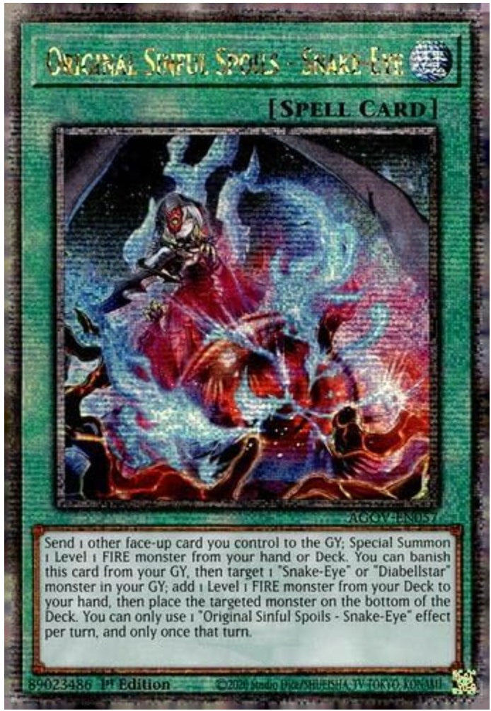 Original Sinful Spoils - Snake-Eye (Quarter Century Secret Rare) [AGOV-EN057] Quarter Century Secret Rare | Total Play