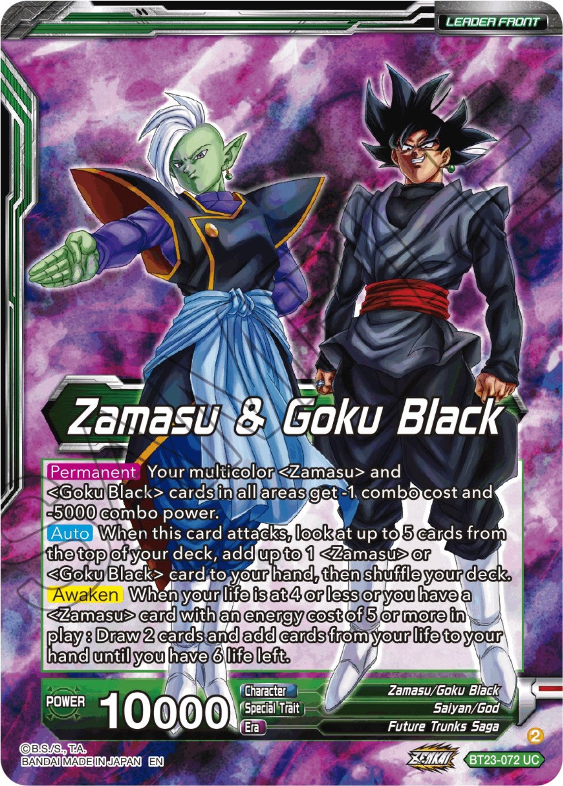 Zamasu & Goku Black // Zamasu & SS Rose Goku Black, Humanity's Destruction (BT23-072) [Perfect Combination] | Total Play