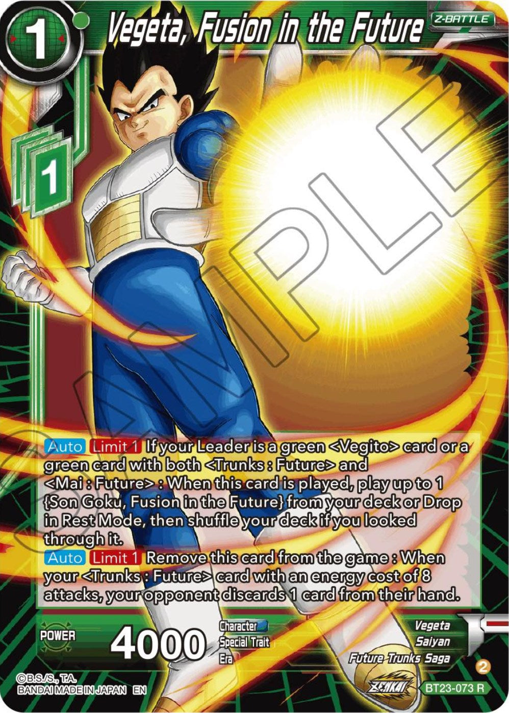 Vegeta, Fusion in the Future (BT23-073) [Perfect Combination] | Total Play