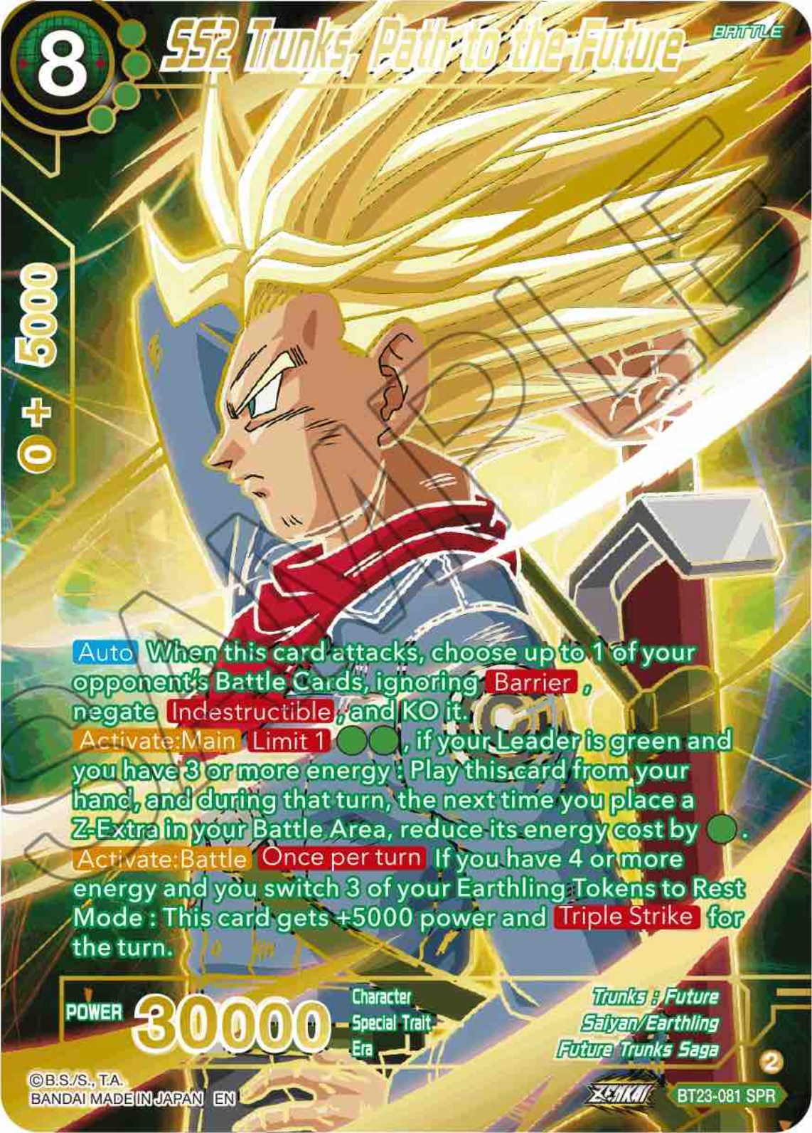 SS2 Trunks, Path to the Future (SPR) (BT23-081) [Perfect Combination] | Total Play