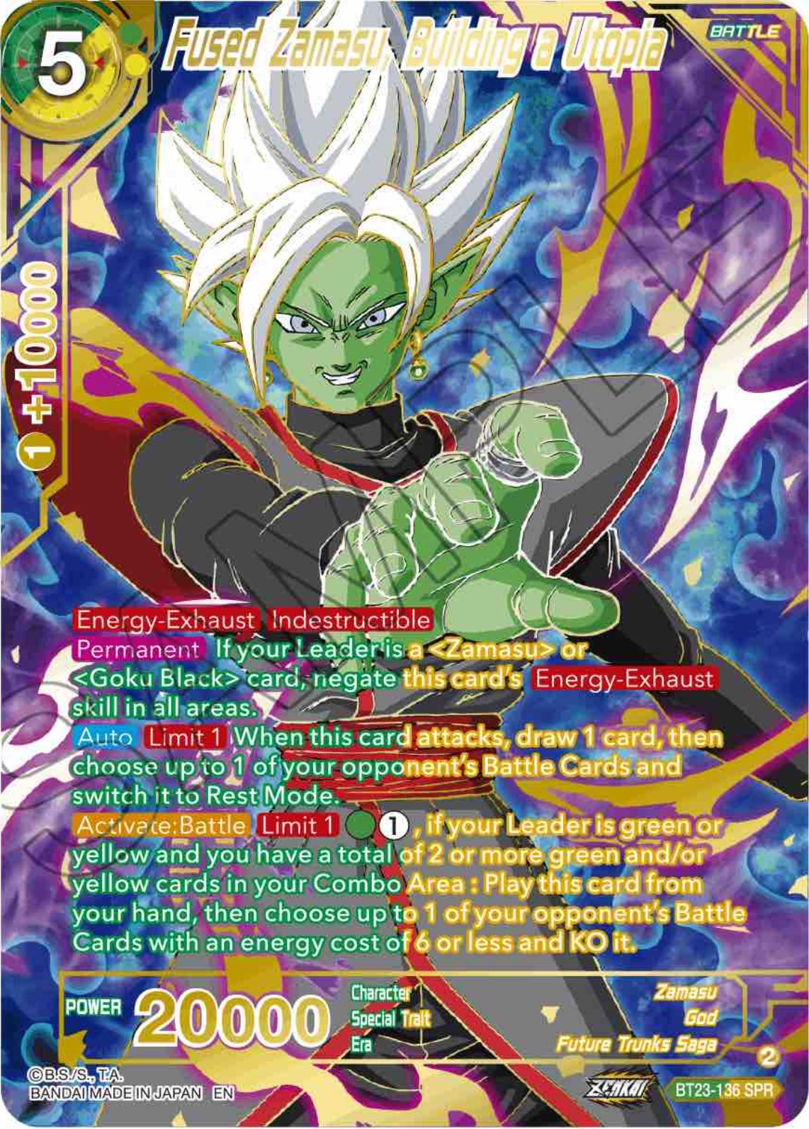 Fused Zamasu, Building a Utopia (SPR) (BT23-136) [Perfect Combination] | Total Play
