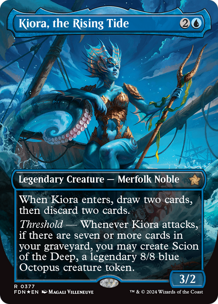 Kiora, the Rising Tide (Borderless) (Mana Foil) [Foundations] | Total Play