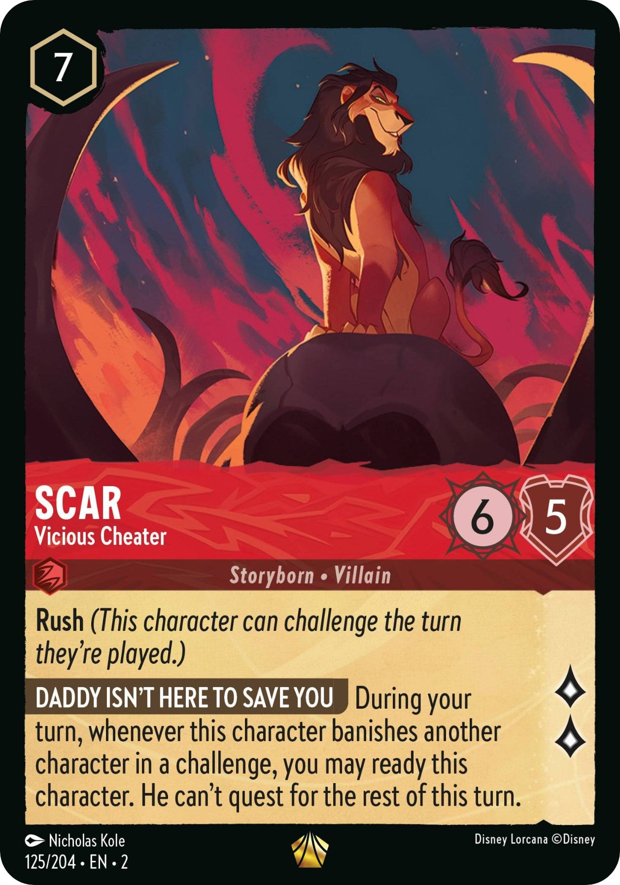 Scar - Vicious Cheater (125/204) [Rise of the Floodborn] | Total Play