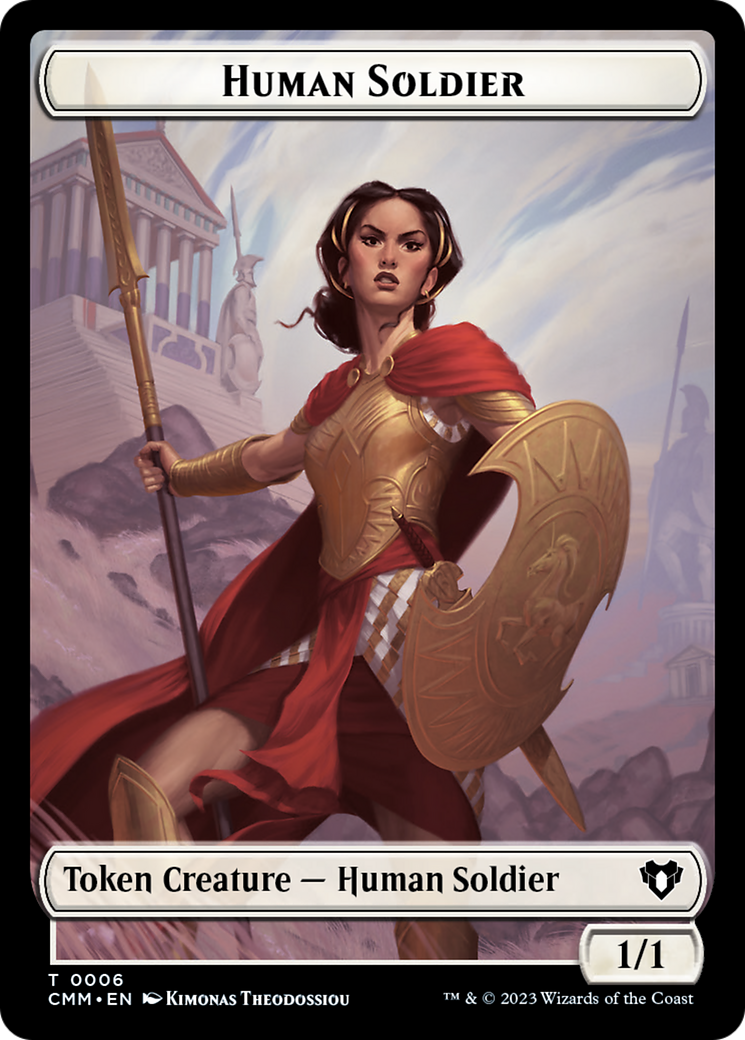 Human Soldier // Elemental (0025) Double-Sided Token [Commander Masters Tokens] | Total Play