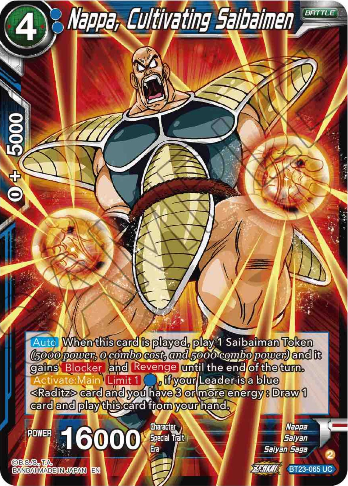 Nappa, Cultivating Saibaimen (BT23-065) [Perfect Combination] | Total Play