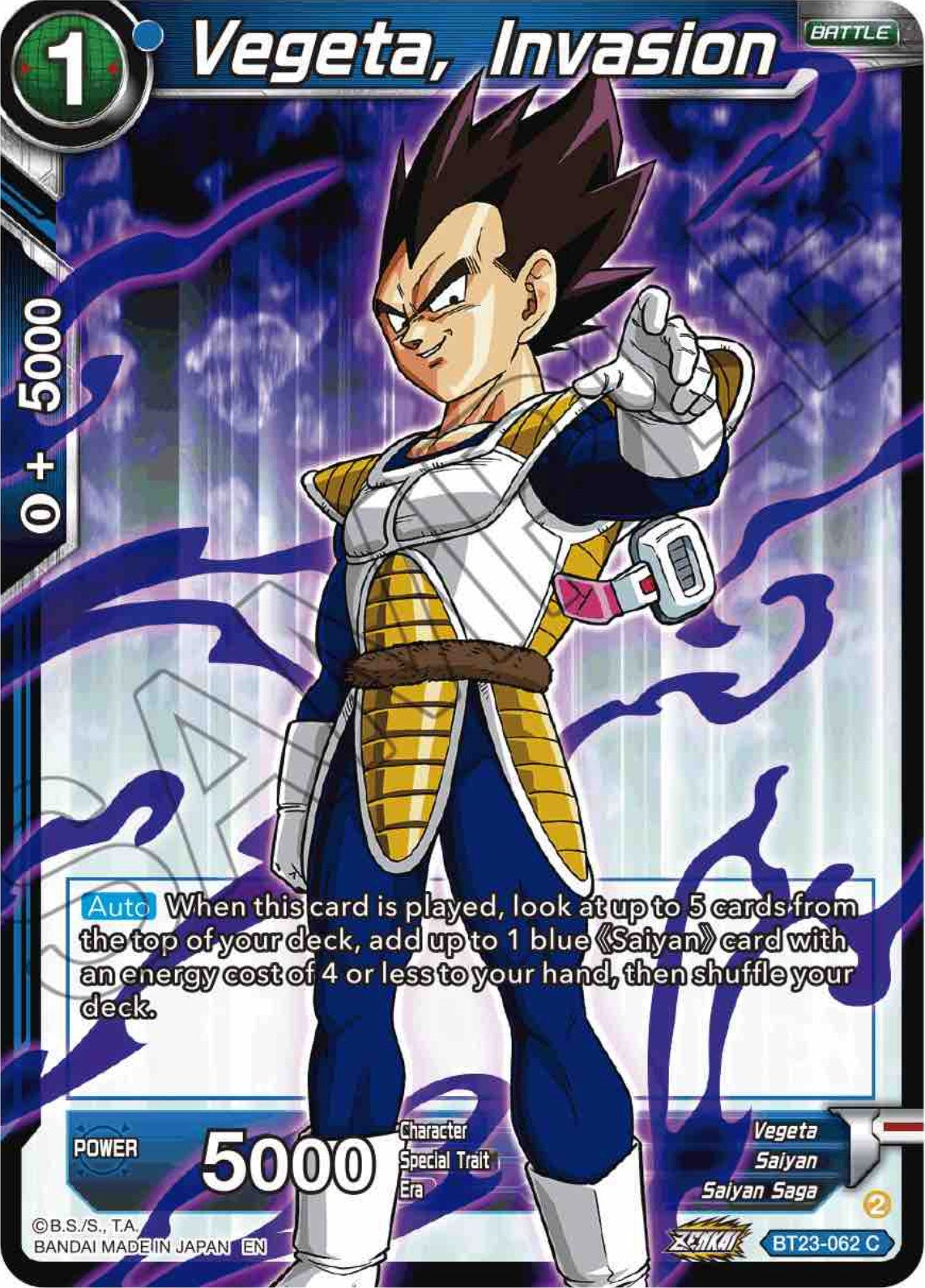 Vegeta, Invasion (BT23-062) [Perfect Combination] | Total Play