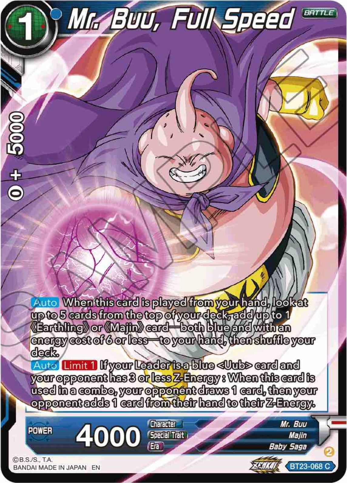 Mr. Buu, Full Speed (BT23-068) [Perfect Combination] | Total Play