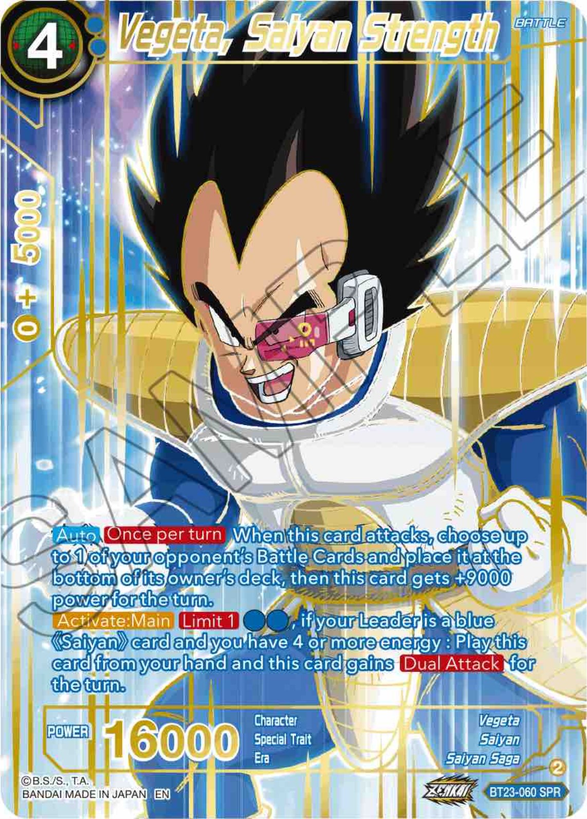 Vegeta, Saiyan Strength (SPR) (BT23-060) [Perfect Combination] | Total Play