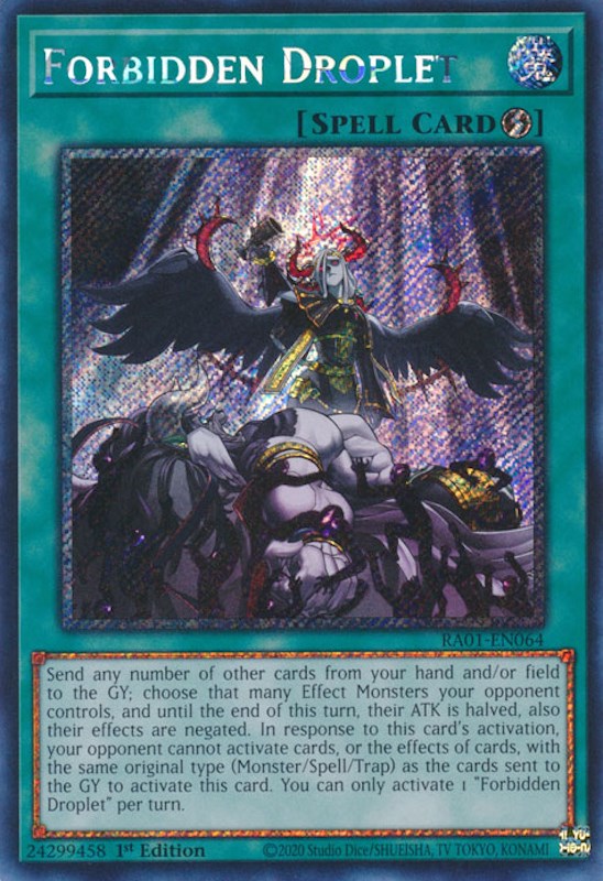 Forbidden Droplet [RA01-EN064] Platinum Secret Rare | Total Play