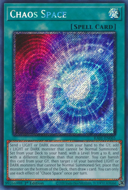 Chaos Space [RA01-EN065] Platinum Secret Rare | Total Play