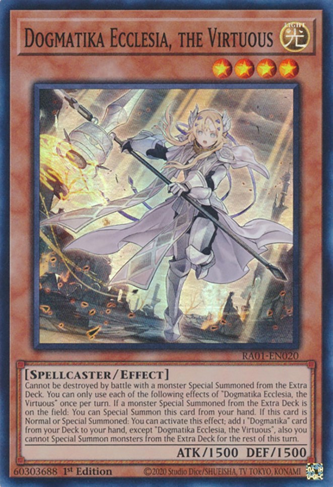 Dogmatika Ecclesia, the Virtuous [RA01-EN020] Super Rare | Total Play