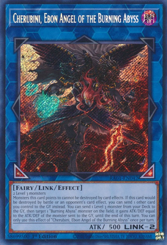 Cherubini, Ebon Angel of the Burning Abyss [RA01-EN042] Secret Rare | Total Play