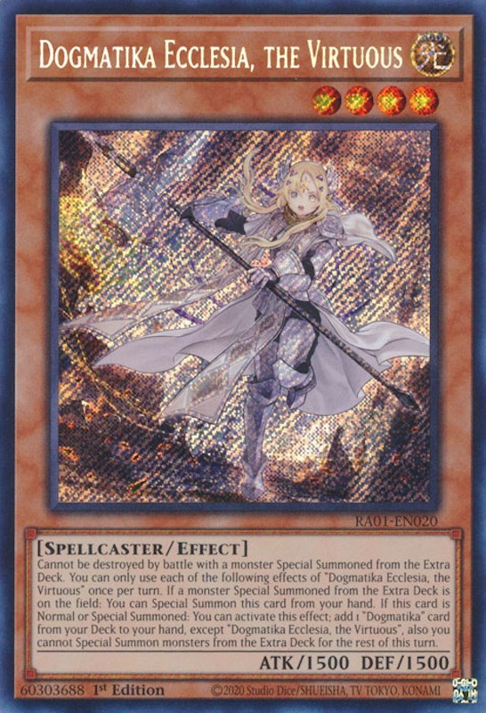 Dogmatika Ecclesia, the Virtuous [RA01-EN020] Secret Rare | Total Play