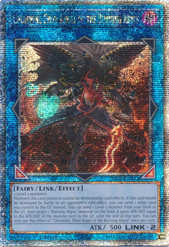 Cherubini, Ebon Angel of the Burning Abyss [RA01-EN042] Quarter Century Secret Rare | Total Play