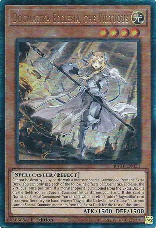 Dogmatika Ecclesia, the Virtuous [RA01-EN020] Prismatic Ultimate Rare | Total Play