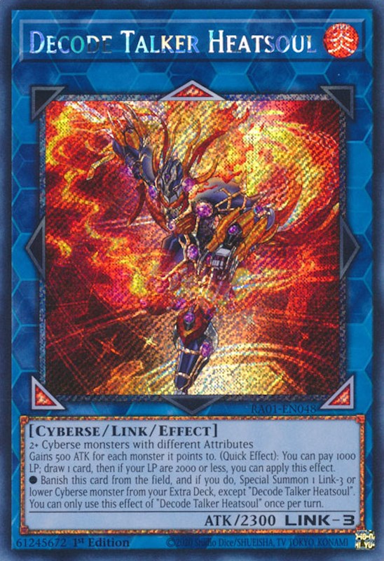 Decode Talker Heatsoul [RA01-EN048] Platinum Secret Rare | Total Play