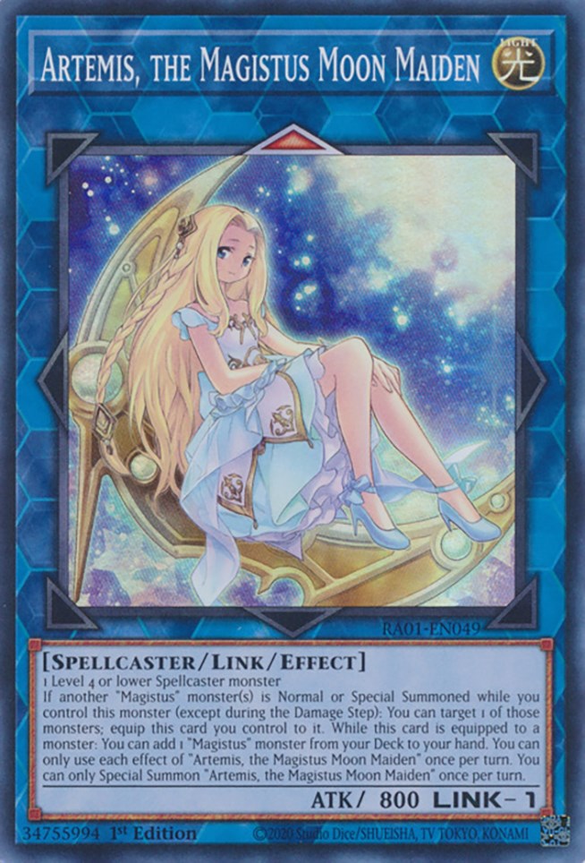 Artemis, the Magistus Moon Maiden [RA01-EN049] Super Rare | Total Play