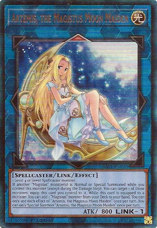 Artemis, the Magistus Moon Maiden [RA01-EN049] Prismatic Ultimate Rare | Total Play