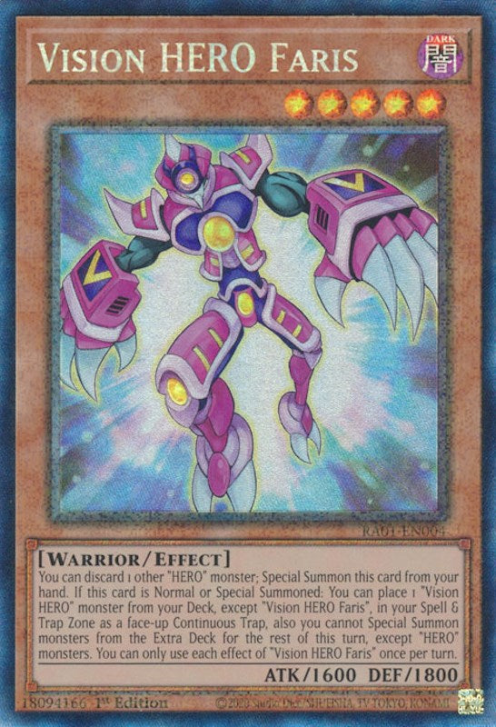 Vision HERO Faris [RA01-EN004] Prismatic Collector's Rare | Total Play