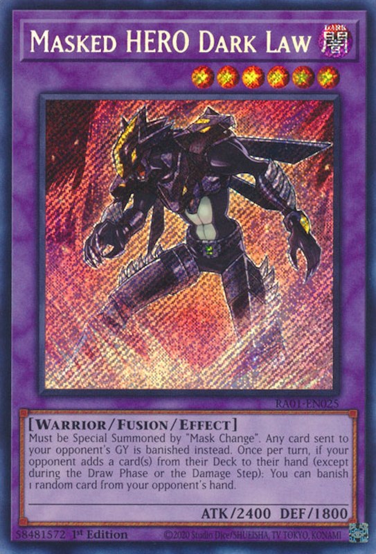 Masked HERO Dark Law [RA01-EN025] Secret Rare | Total Play