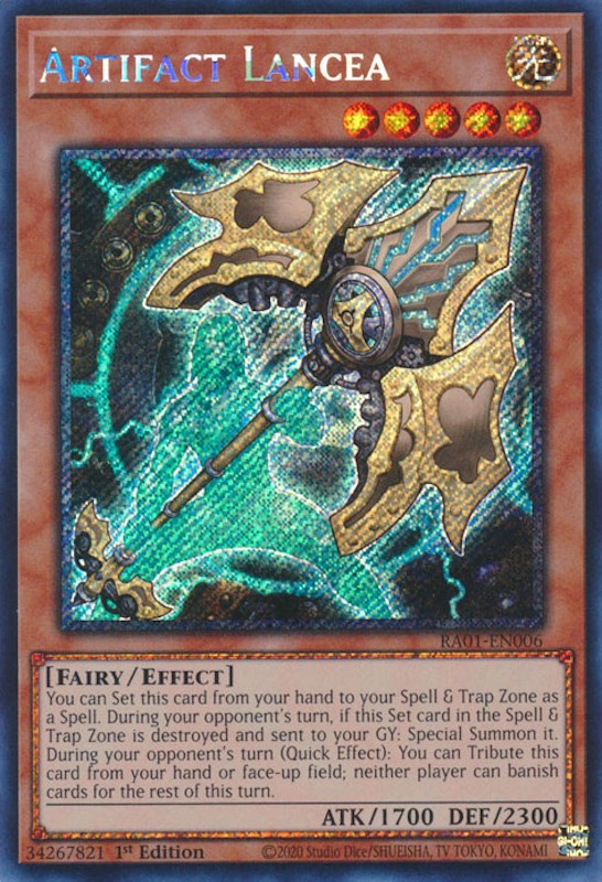 Artifact Lancea [RA01-EN006] Platinum Secret Rare | Total Play