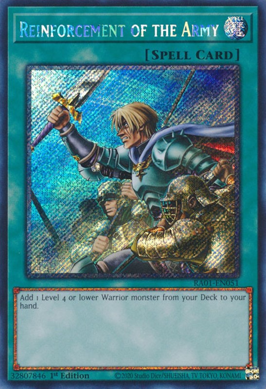 Reinforcement of the Army [RA01-EN051] Platinum Secret Rare | Total Play