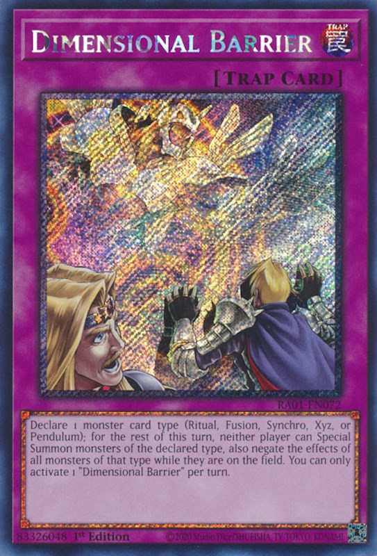 Dimensional Barrier [RA01-EN072] Platinum Secret Rare | Total Play